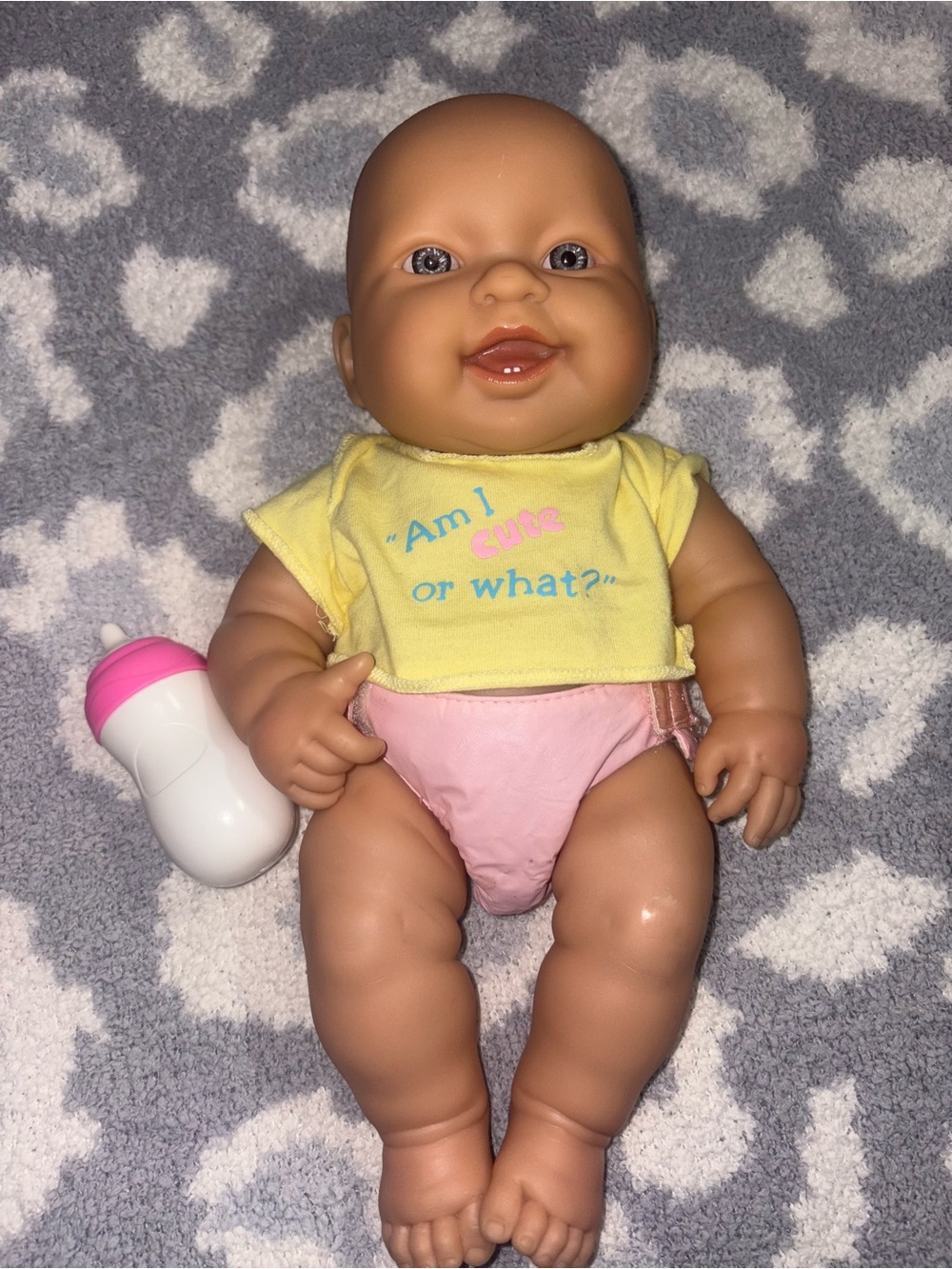 Vintage 1992 Berenguer Realistic For Keeps Baby Doll Brown Hair Blue Eyes